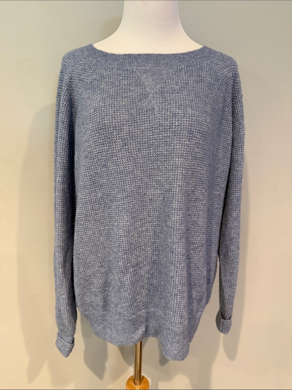 Jcrew soft Relaxed Waffle-knit Sweater in Heather Blue-M